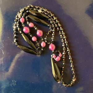 Antique crystal bead necklace